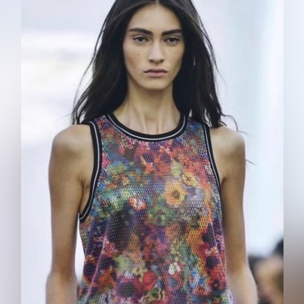 Mustard Sead Colorful Mesh Tank Top